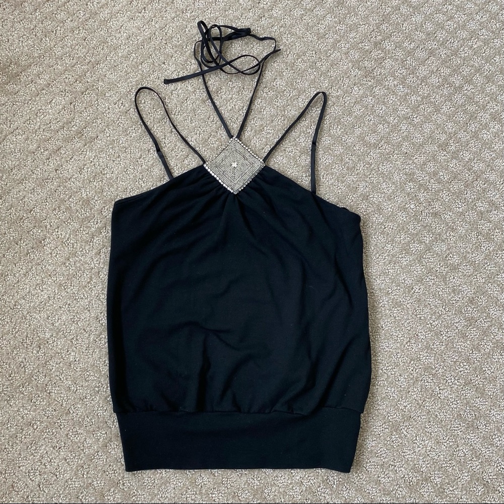 ARDEN B. Halter Top with Beaded Medallion Vintage - Picture 3 of 13